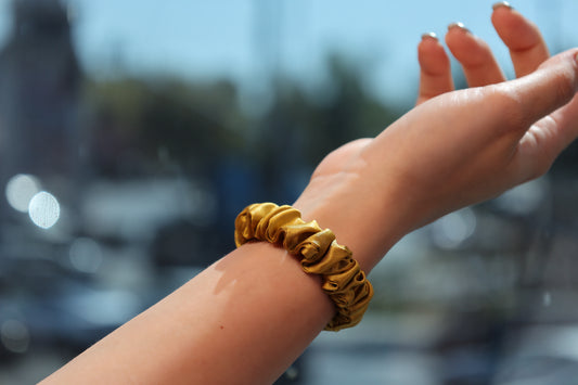 Golden honey skinny silk scrunchie