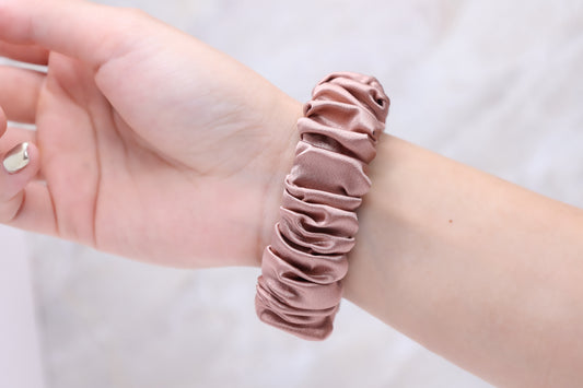 Blush silk midi scrunchie