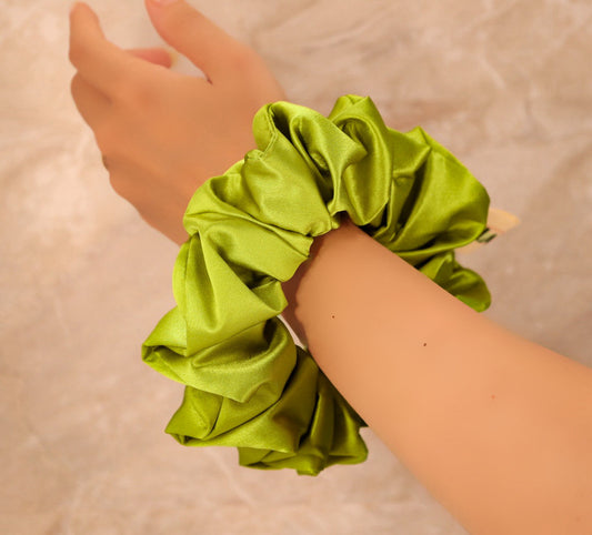 Chartreuse silk xL scrunchie