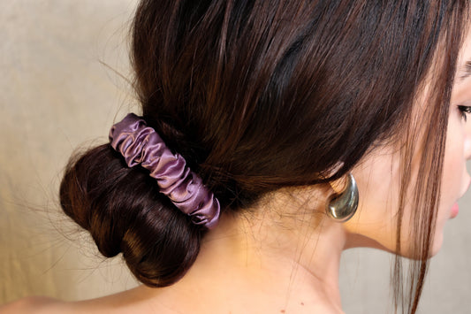 Dark chestnut silk midi Scrunchie