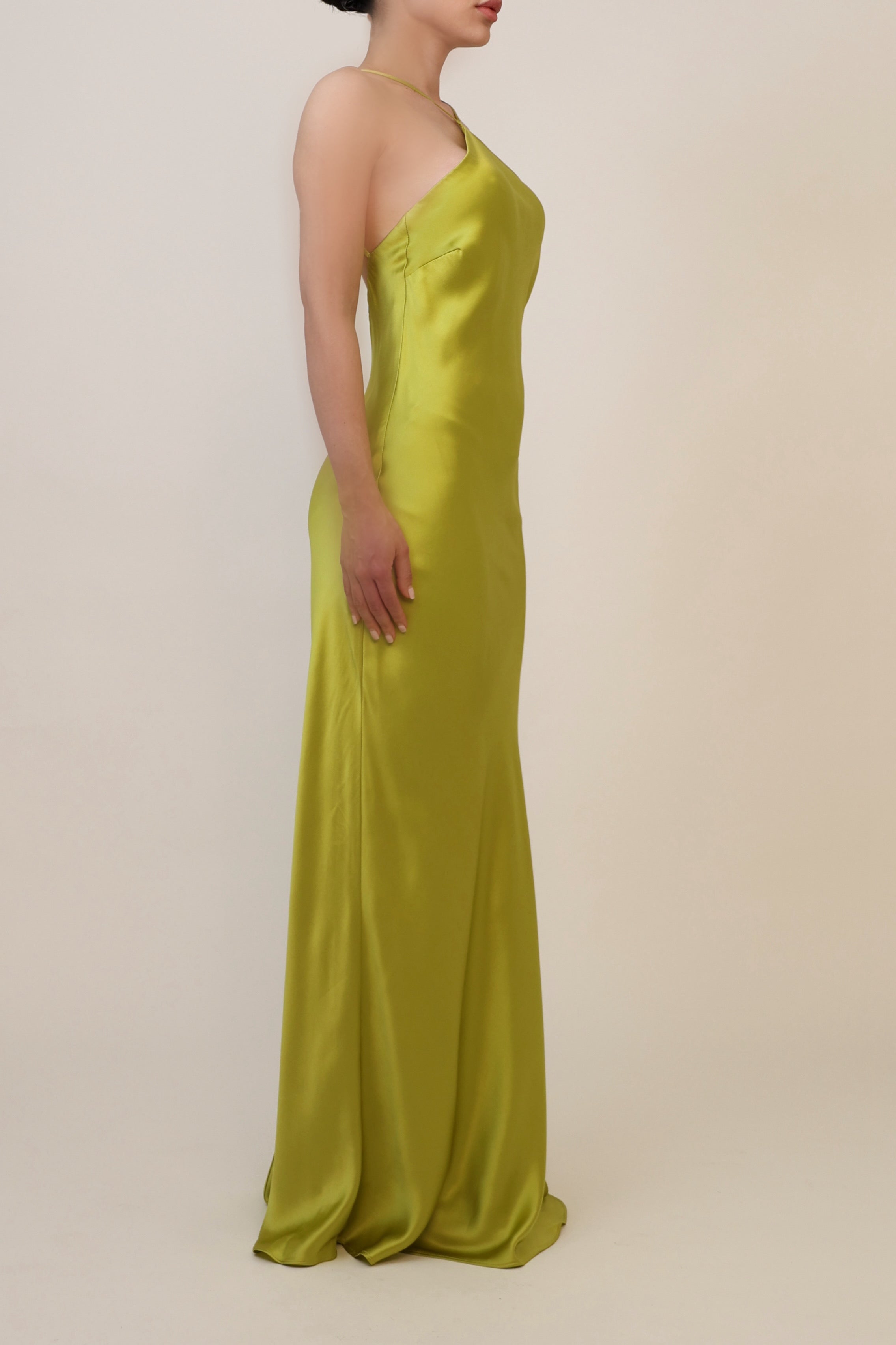 Halter Neckline Gown - Chartreuse