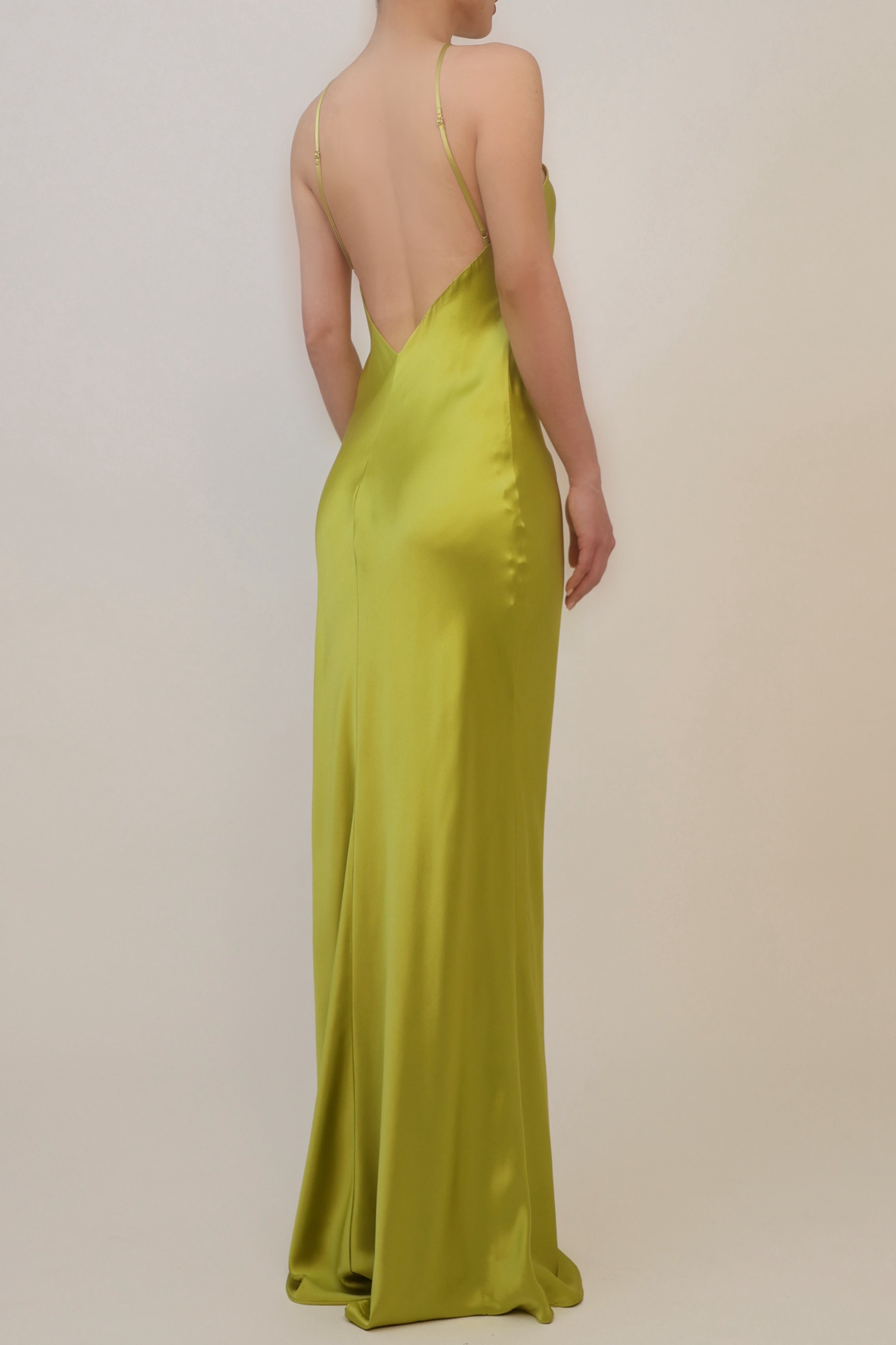 Halter Neckline Gown - Chartreuse