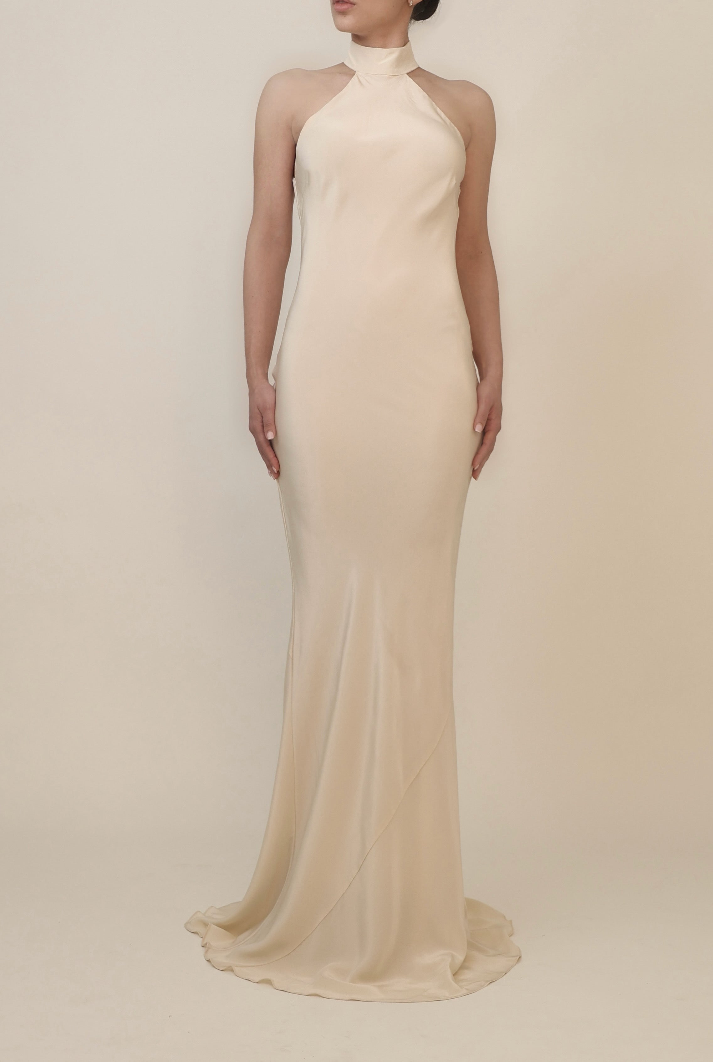 Halter Neck Gown - Ivory