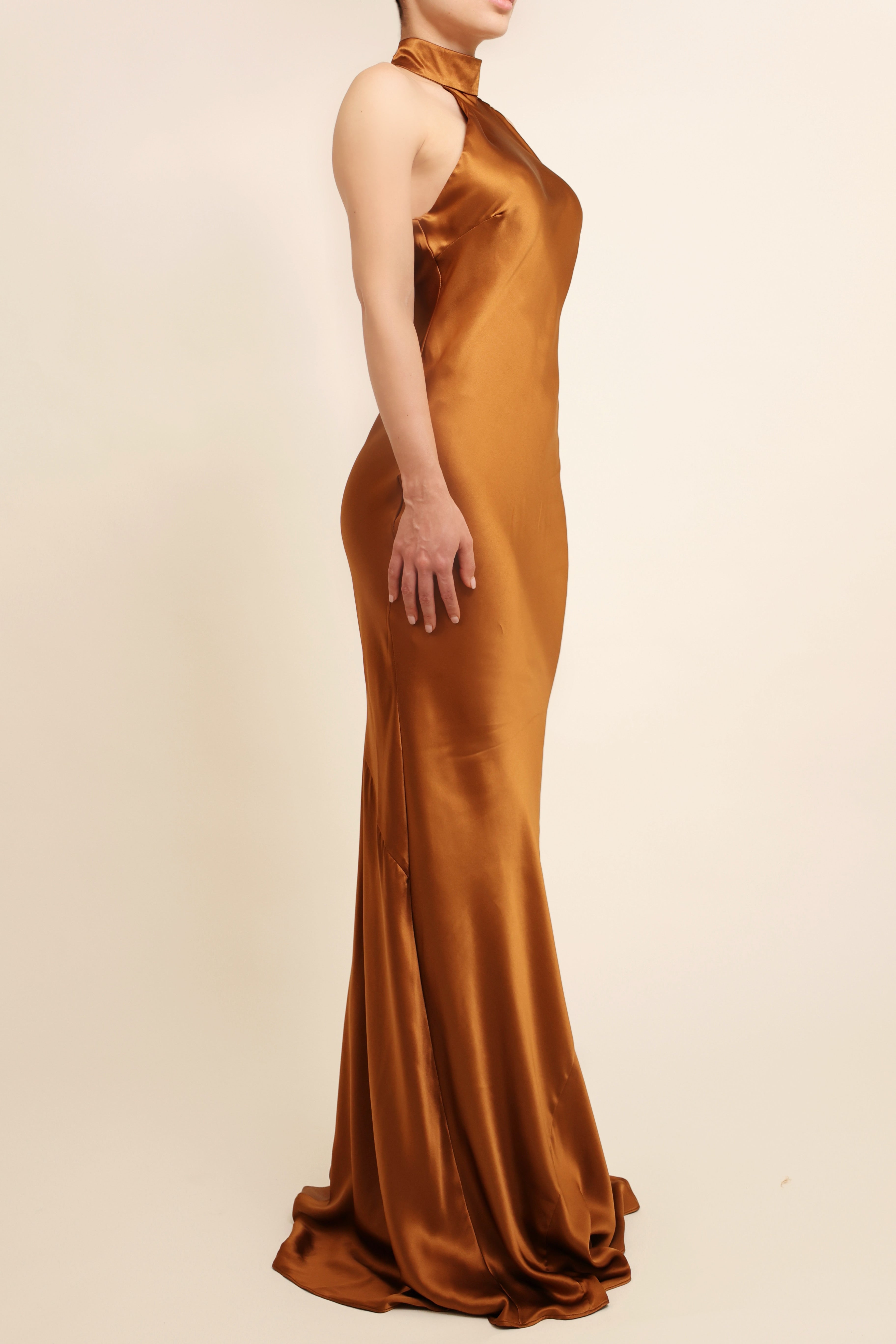Halter Neck Gown - Copper