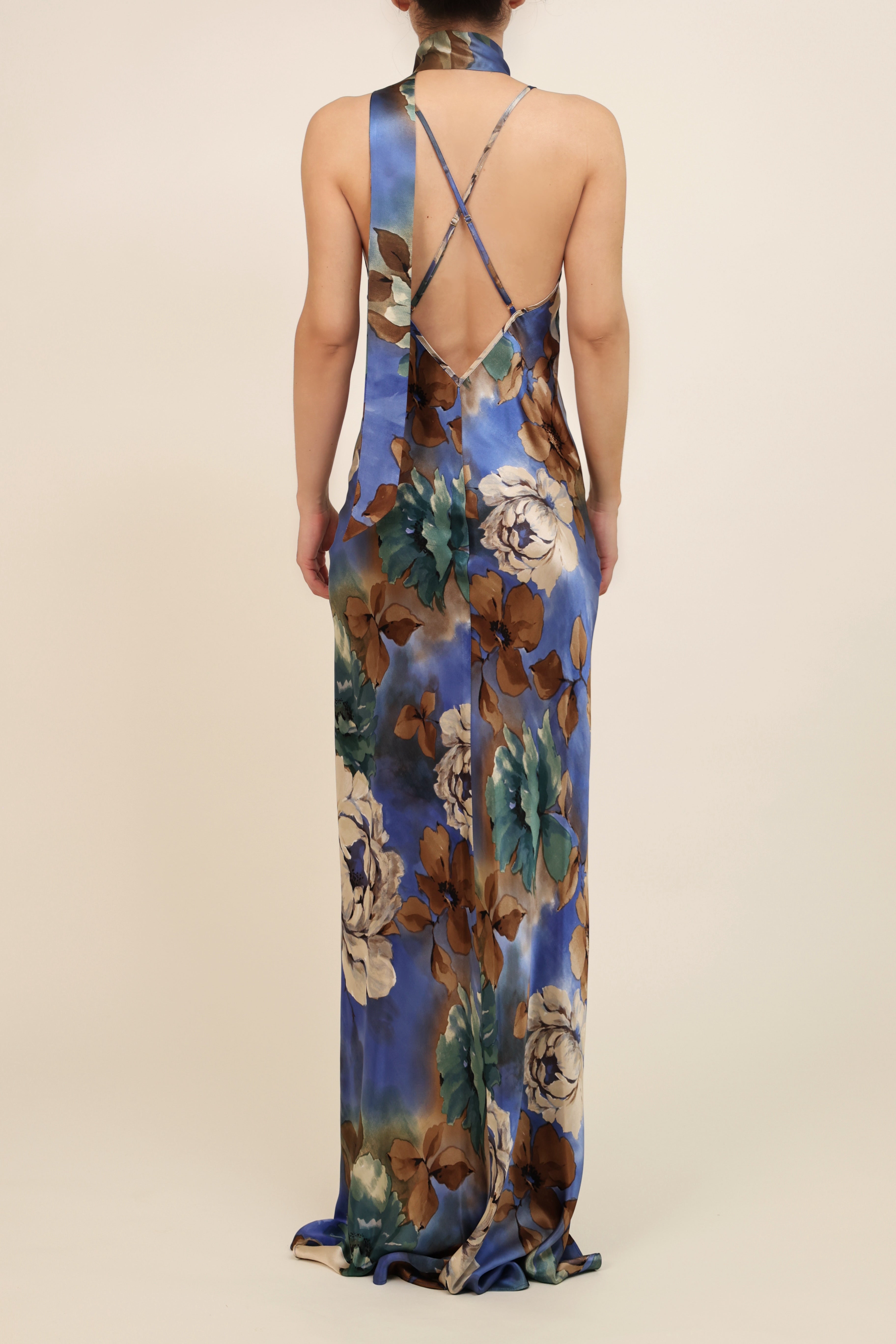 Slip Bias Gown - Midnight Bloom