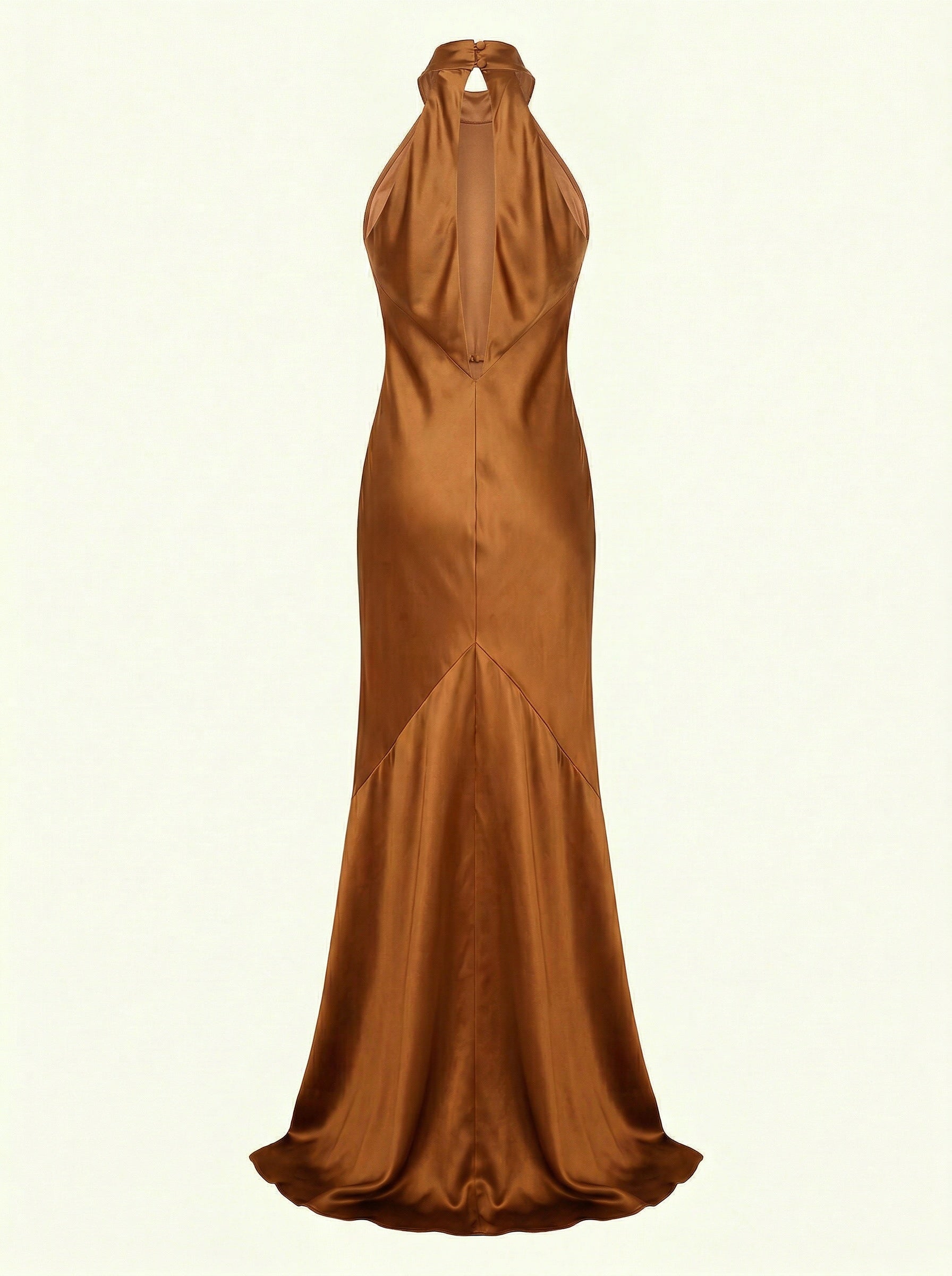 Brown evening gown on a white background