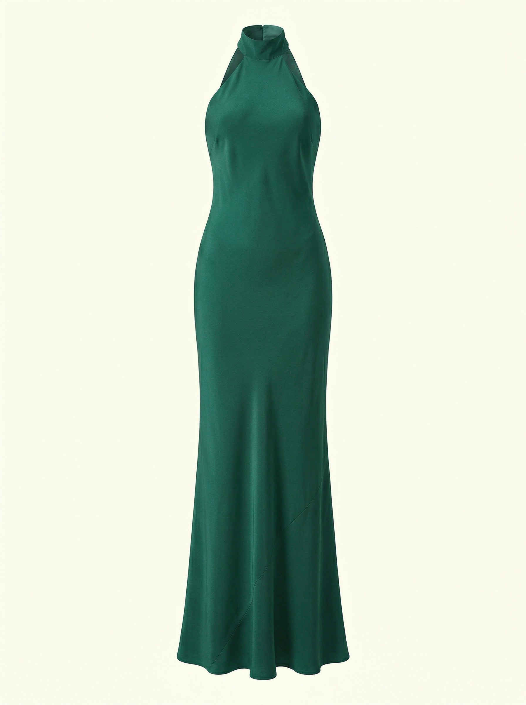 Green evening gown on a white background
