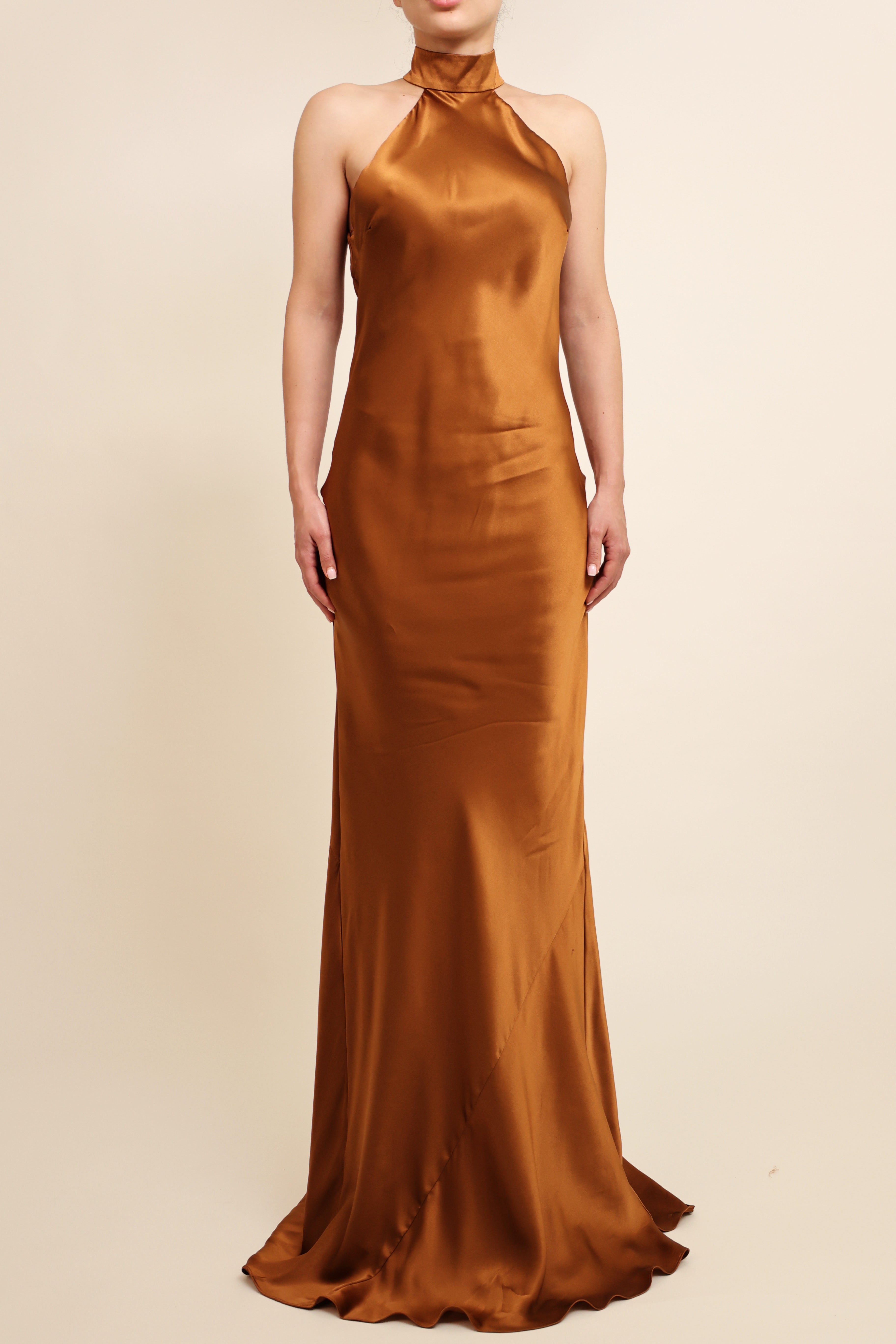 Halter Neck Gown - Copper