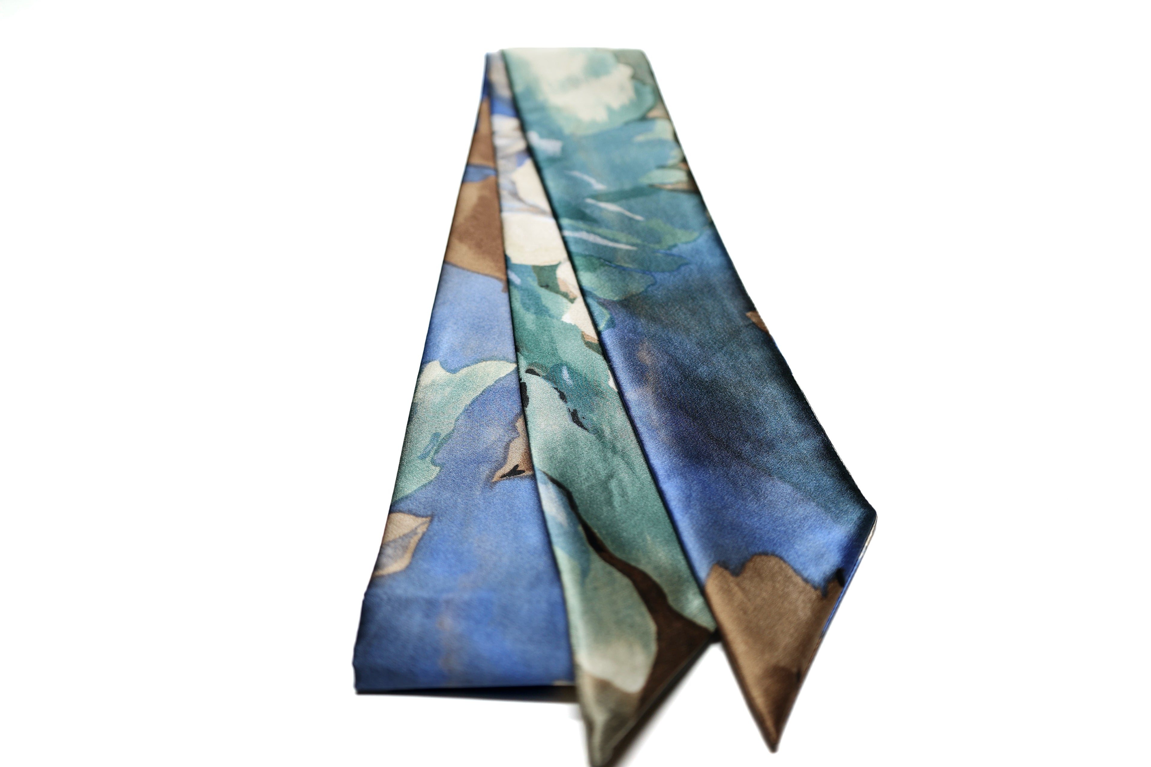 Midnight bloom skinny silk scarf