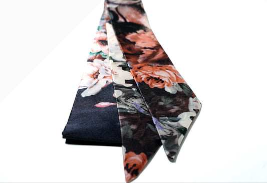 Floral Renaissance skinny silk scarf