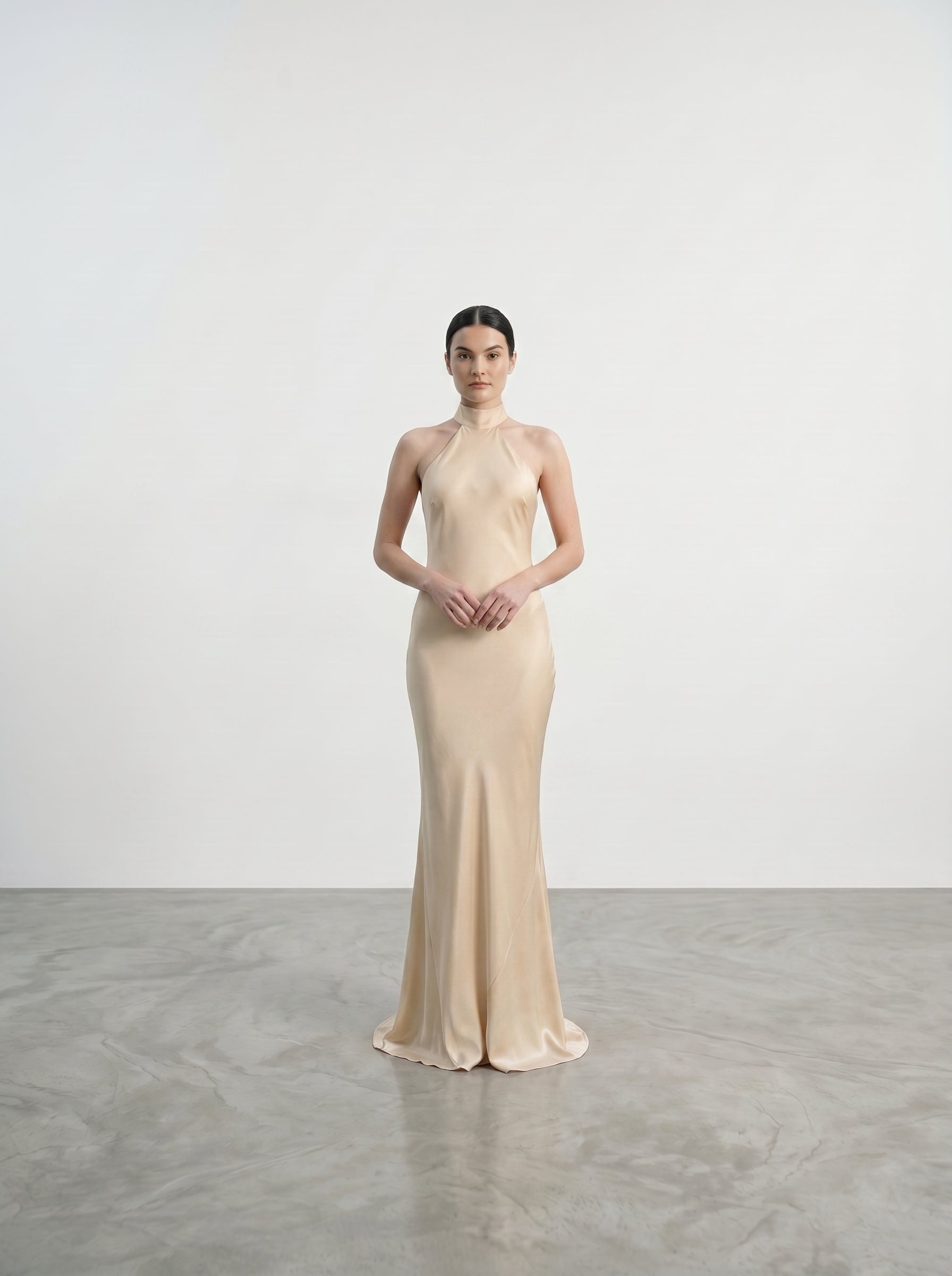 Silk Halter Neck Gown