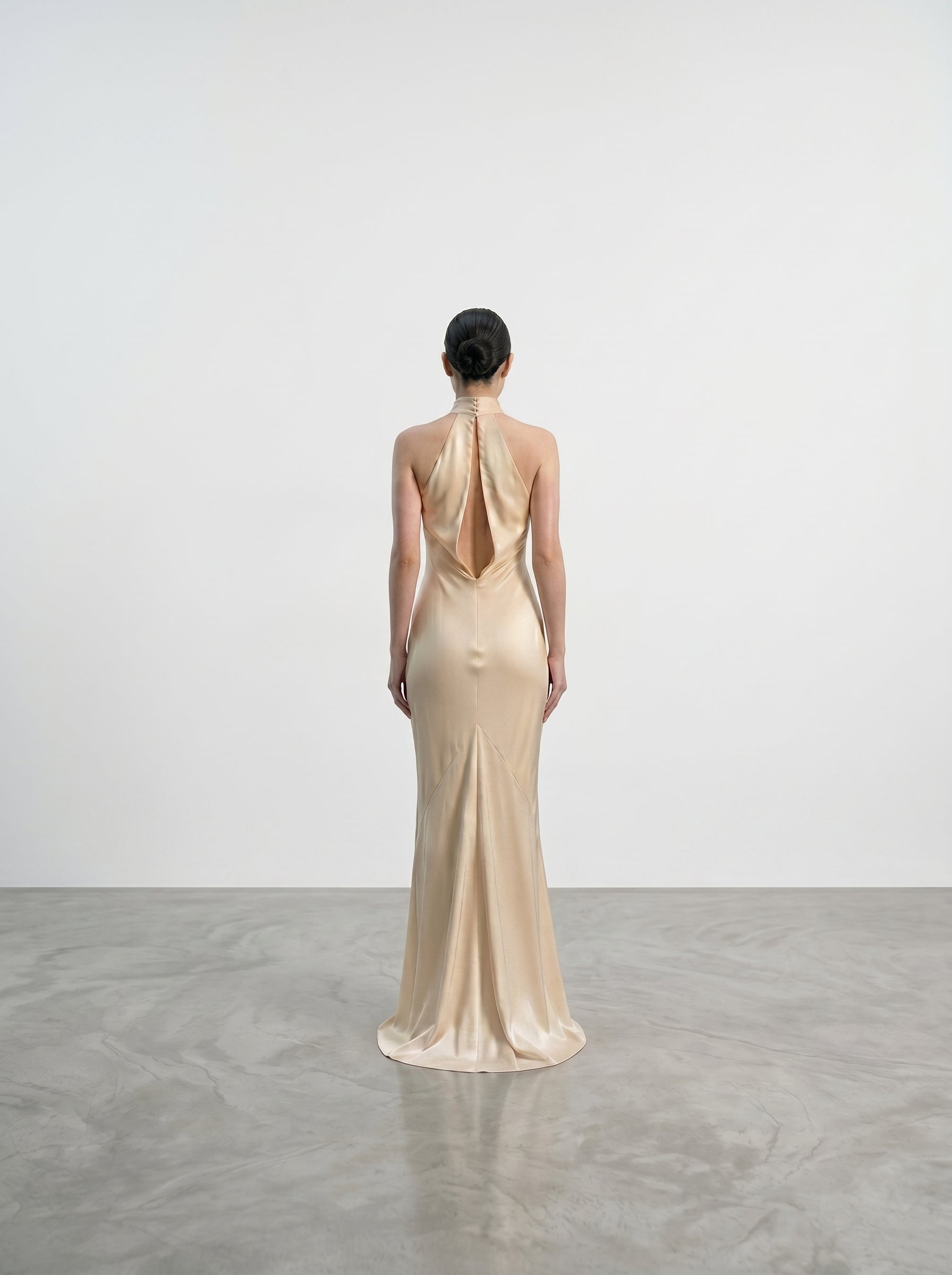 Silk Halter Neck Gown