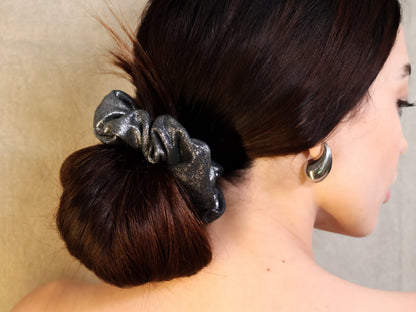 Metallic Silver Leather L